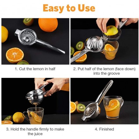 Lemon Squeezer Super High Quality Stainless Steel 304 Hand Press Juicer Manual Citrus for Juicing Lemon ＆ Limes, Vegetables